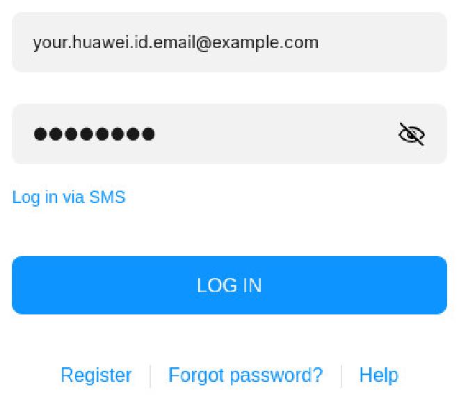 Huawei Privacy Center login credentials